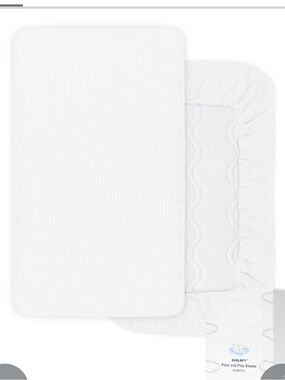 White Muslin Cotton Mini Crib Sheets Boy/Girl (2-Pack)